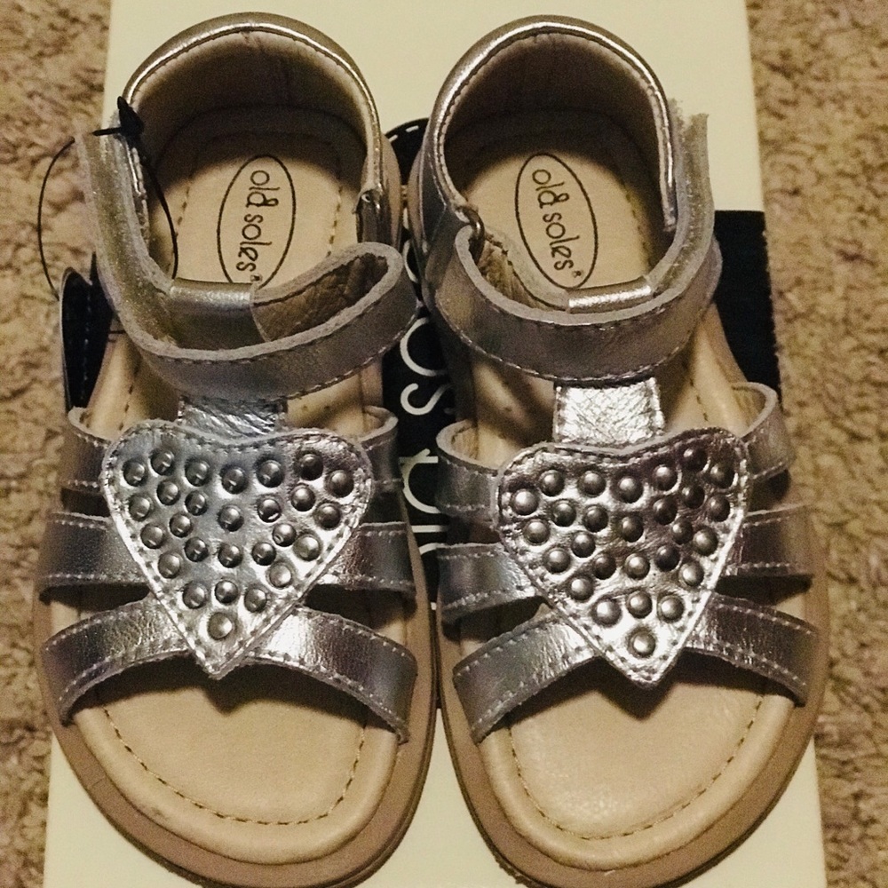 Silver Old Soles sandals size 23 US 7 NWT